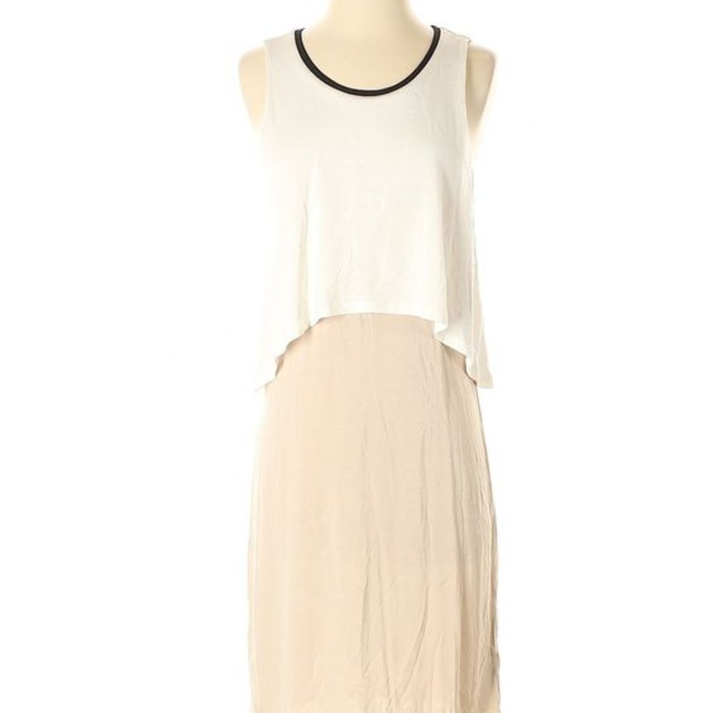 White and Nude Color block dress